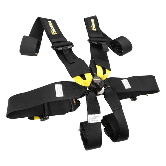 Proforce Racing Harness, SFI,FIA & CAMS Approved, 6 Point Camlock, Individual-Type, Bolt-In, Floor or Roll Bar Mount, Black, Each
PART NUMBER:PFS-7000BK