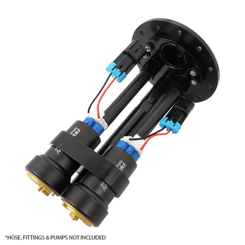 Proflow Dual Fuel Pump Hanger Module, Mounts 39mm Fuel Pumps, 120.5mm PCD, Billet Aluminium, Black Anodised
Part Number:PFEFCA003